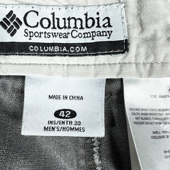 Columbia Cargo Pants Men’s 42x30 Gray Cotton Twill Utility Workwear Outdoor - Picture 4 of 14